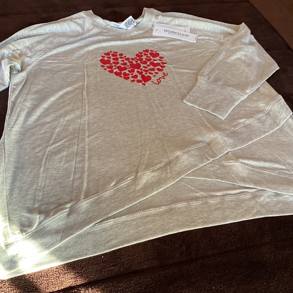 NWT WORKSHOP Republic Clothing Modal Hearts ❤️ Long Sleeves Top Plus Size 1X - Picture 7 of 14